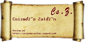 Csizmás Zalán névjegykártya
