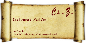 Csizmás Zalán névjegykártya